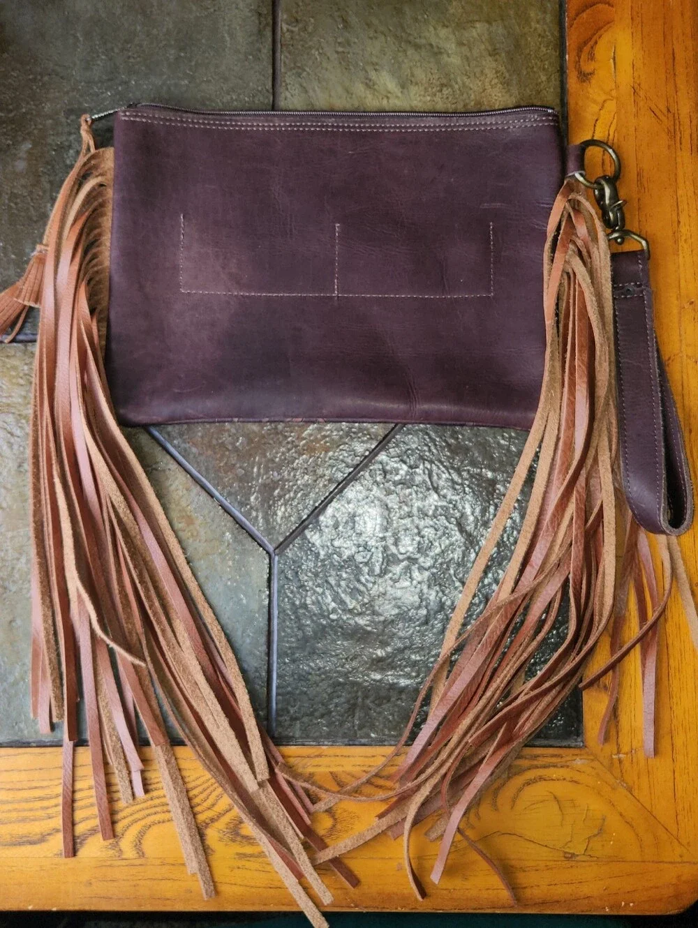 Custom Leather Mustang Clutch 8x11" - Picture 2 of 6